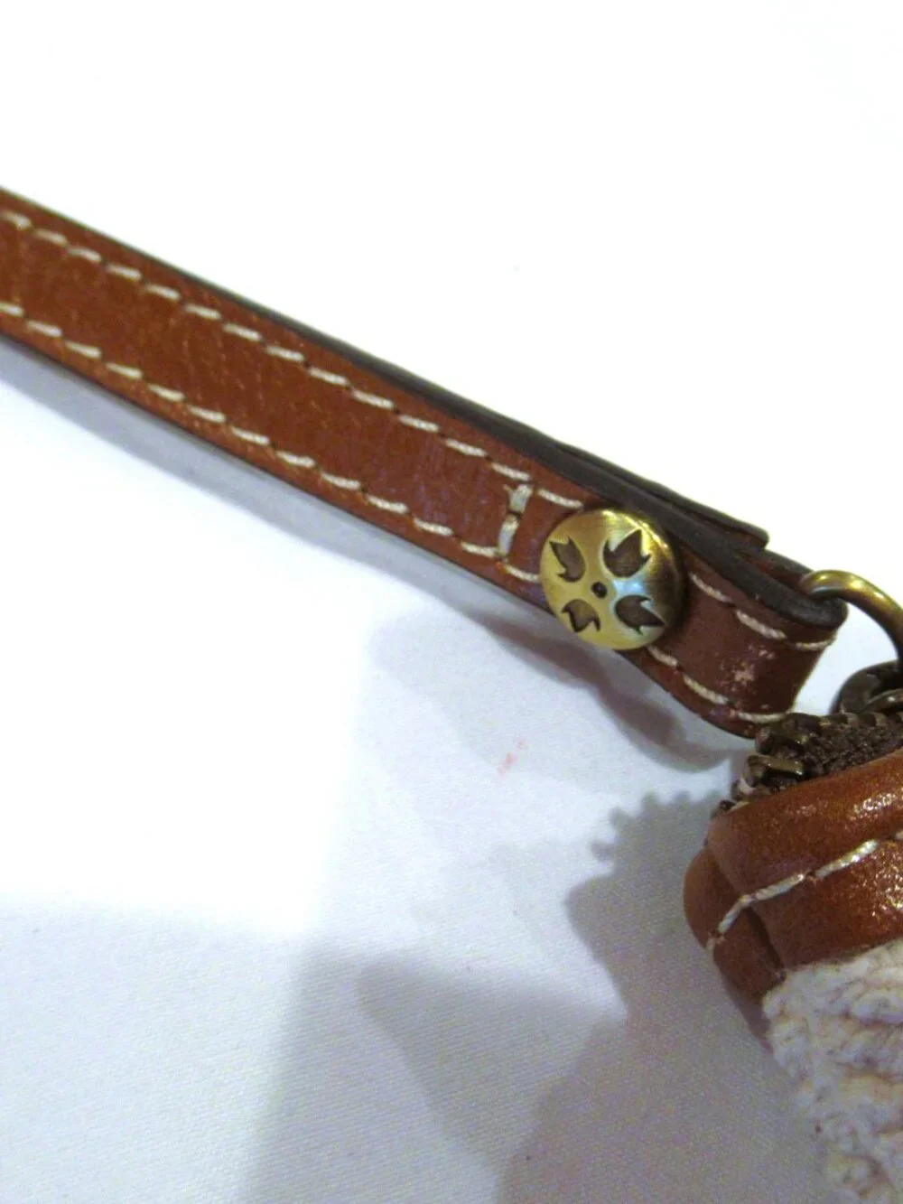 Patricia Nash orange and white wristlet